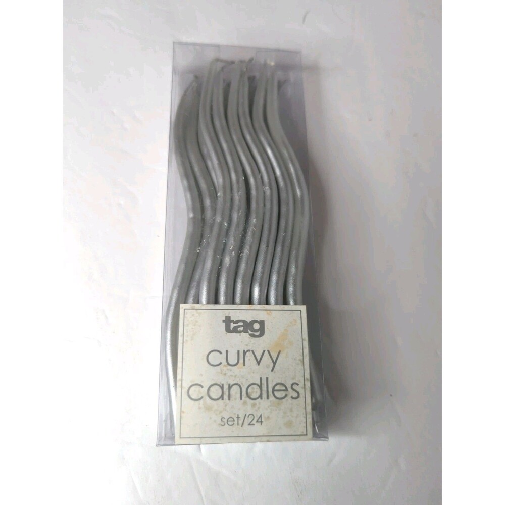 TAG Curvy Silver Candles Set Of 22 Vintage Wedding Birthday Celebration Princess